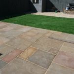 Sandstone Artificial Grass Brickwork 1